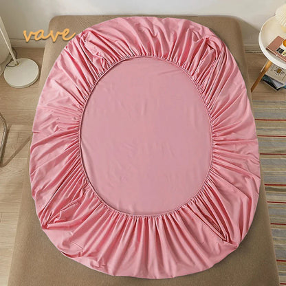 100% Cotton Fitted Sheet — Non-Slip, Adjustable Mattress Cover with Elastic Bands for Single, Double, Queen & King Beds (140/160/200cm)