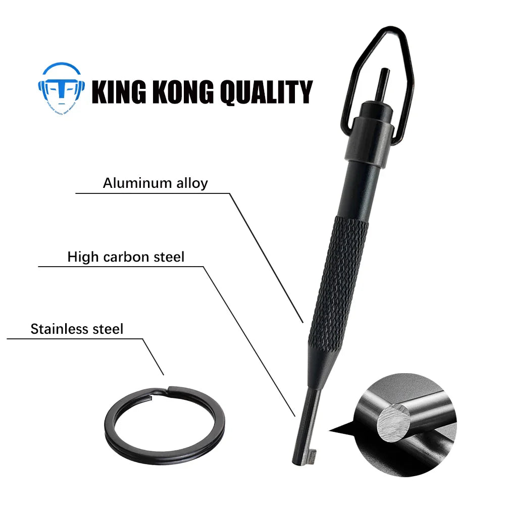 AK-01B Rotating Handcuff Key — High Carbon Steel & Aluminum Alloy with Key Ring, Universal Police Handcuff Key