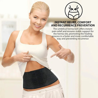 Umbilical Hernia Support Belt – Abdominal Binder Brace with Support Pad for Pain Relief & Post-Surgery Comfort for Men & Women