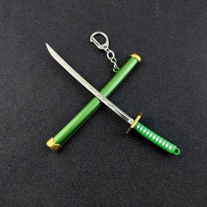 Mini Roronoa Zoro Samurai Sword Keychain – Anime Katana Toy for Men, Cosplay & Gifts
