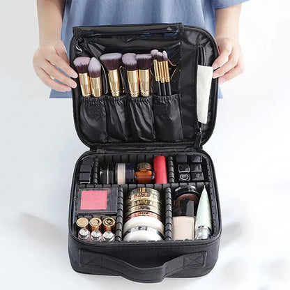 New Waterproof Makeup Bag for Women – Travel Cosmetic Case with Beauty Brush Storage & Embroidery Tool Organizer
