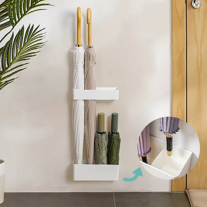 Multi-Functional Wall Mounted Umbrella Holder - Nail-Free Fastener Style Household Storage Rack