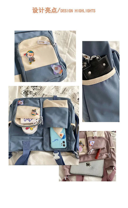 Waterproof Canvas Women’s Handbag – Nylon Shoulder Tote, Oxford Crossbody Messenger Bag for Girls