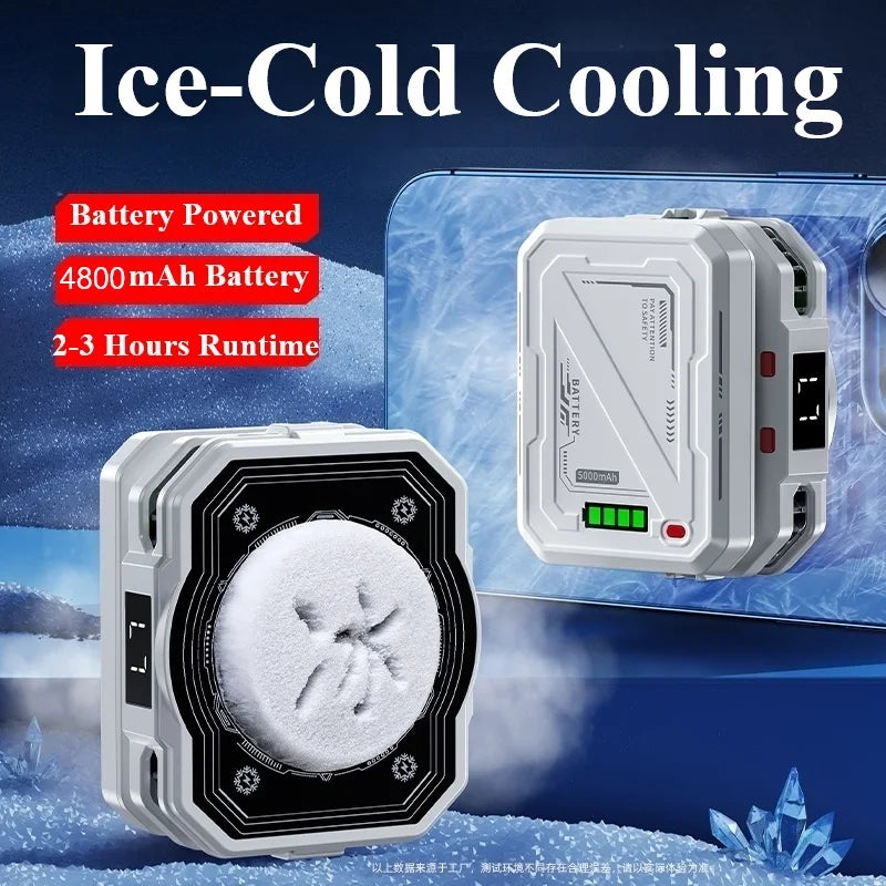 TH10 Semiconductor Phone Cooler – 4800mAh Ice Cooling Radiator with Magnetic & Clip-On Design, Adjustable Gaming Phone Heat Dissipation Fan