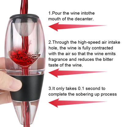 Elevate Your Wine Experience: Professional Wine Decanter with Quick Sobering, Aerator, and Filter Base