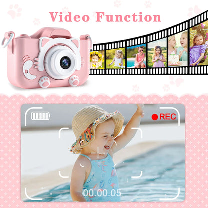 1080P HD Kids Digital Camera — Toddler Video Camera with 2.0-inch Screen & Silicone Case