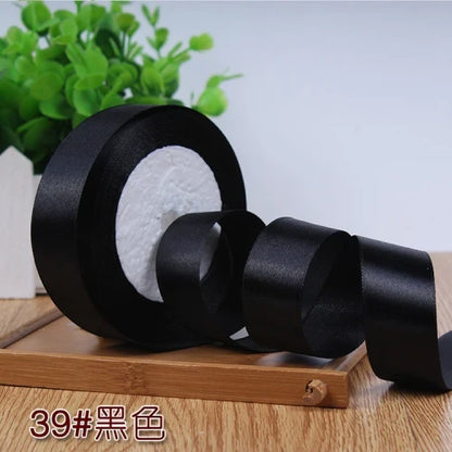 Silk Satin Ribbon Roll - 22M Craft Ribbon for DIY Bows Gift Wrapping Wedding Party Decorations in 6mm to 50mm Sizes