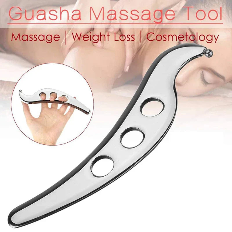 Stainless Steel Gua Sha Tool — Massage Scraping Board for Pain Relief, Myofascial Release & Physical Therapy