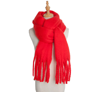 Luxury Women’s Winter Scarf – Cashmere Pashmina Shawl Wrap, Thick Soft Solid Tassel Scarf Long Stole