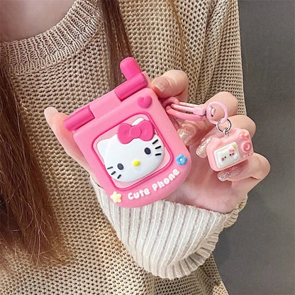 3D Hello Kitty AirPods Case – Cute Soft Protective Cover with Pendant for AirPods 1, 2, 3, 4 & Pro 2 Wireless Earphones