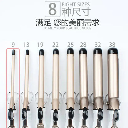 Professional Electric Hair Curler – 9-38mm Temperature Adjustable Curling Iron Wand with LCD Display