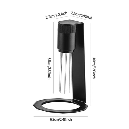 WDT Espresso Coffee Stirrer Tool with 8 Needles & Magnetic Stand – Barista Coffee Distribution Tool