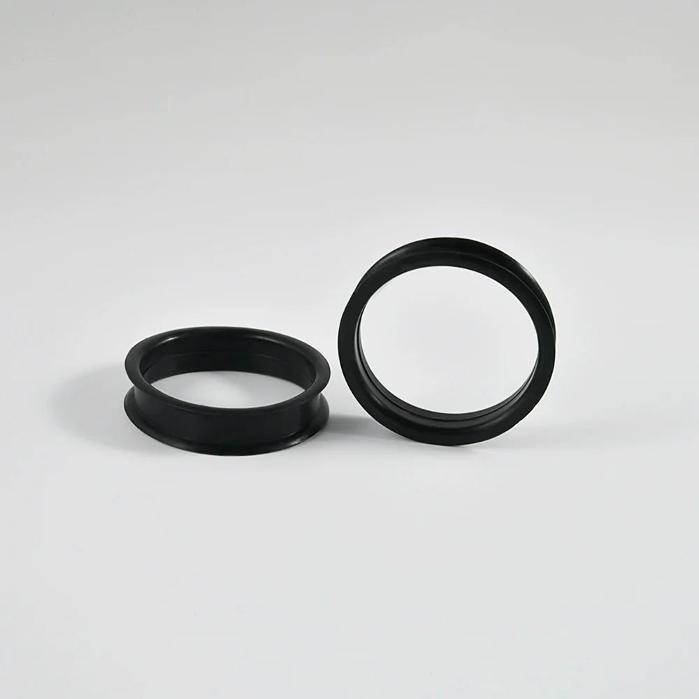 Pair of Supersize Black Silicone Double Flared Ear Tunnel Plugs — Flesh Gauge Expander Stretchers for Piercing
