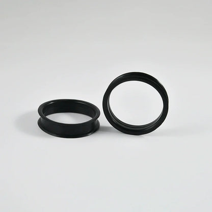 Pair of Supersize Black Silicone Double Flared Ear Tunnel Plugs — Flesh Gauge Expander Stretchers for Piercing
