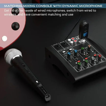UHF Wireless Microphone Adapter – XLR Transmitter & Receiver for Dynamic Mics, Guitar, Audio Mixer & PA System