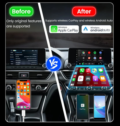 CarlinKit Wireless CarPlay & Android Auto USB Adapter – Wireless Dongle for Car Multimedia, MirrorLink, Waze & Spotify