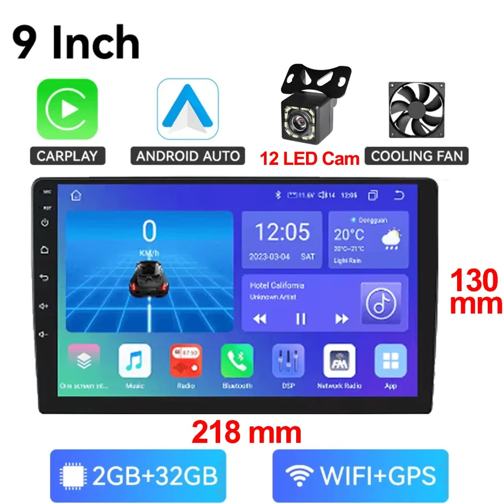 7/9/10-Inch Android 13 Car Radio - Wireless CarPlay, Bluetooth, 64GB Multimedia Stereo