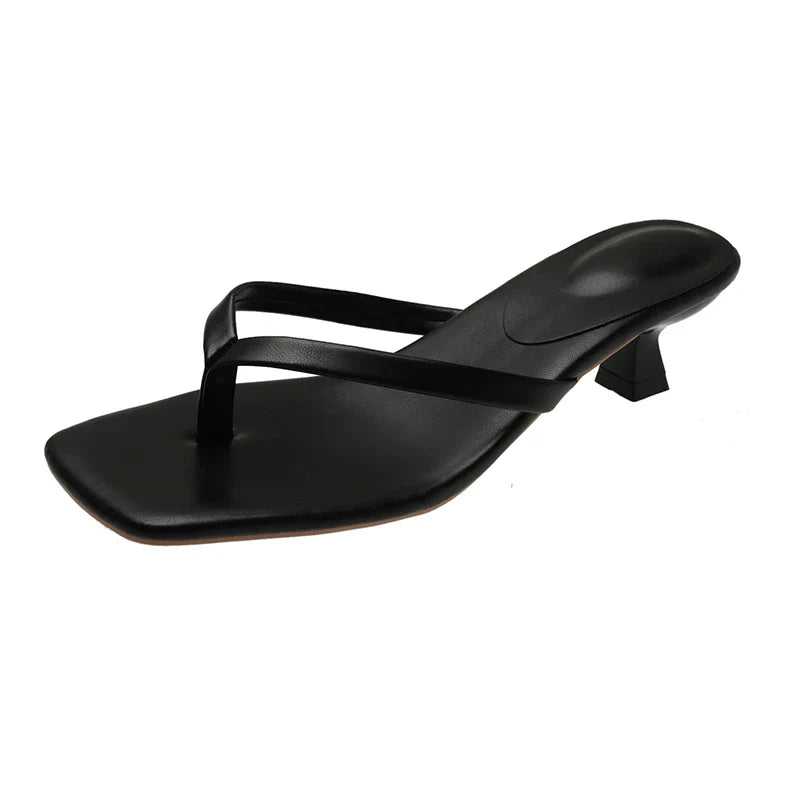 Women's Summer Clip Toe Comfort Slide Sandals – Casual Low Heel Street Style Slippers