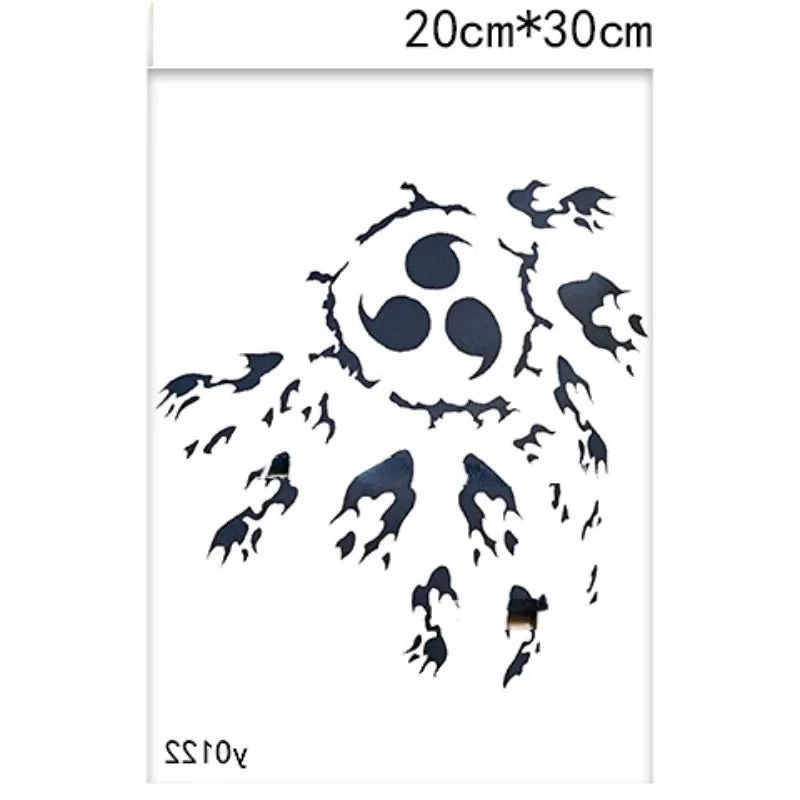 Large Anime Black Temporary Tattoo – Waterproof Curse Mark Body Art Sticker for Back & Waist, Unisex Fake Tattoo