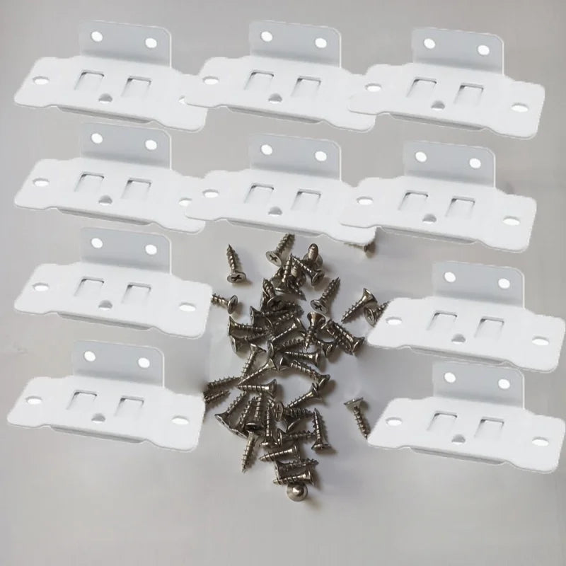 10Pcs Heavy-Duty L-Shaped Furniture Brackets with Screws – Durable Cabinet Support Racks for Easy Installation and Home Repair
