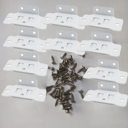 10Pcs Heavy-Duty L-Shaped Furniture Brackets with Screws – Durable Cabinet Support Racks for Easy Installation and Home Repair