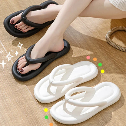 Women’s Candy Color EVA Flip Flops - Soft Bottom Non-Slip Summer Beach Cloud Slides