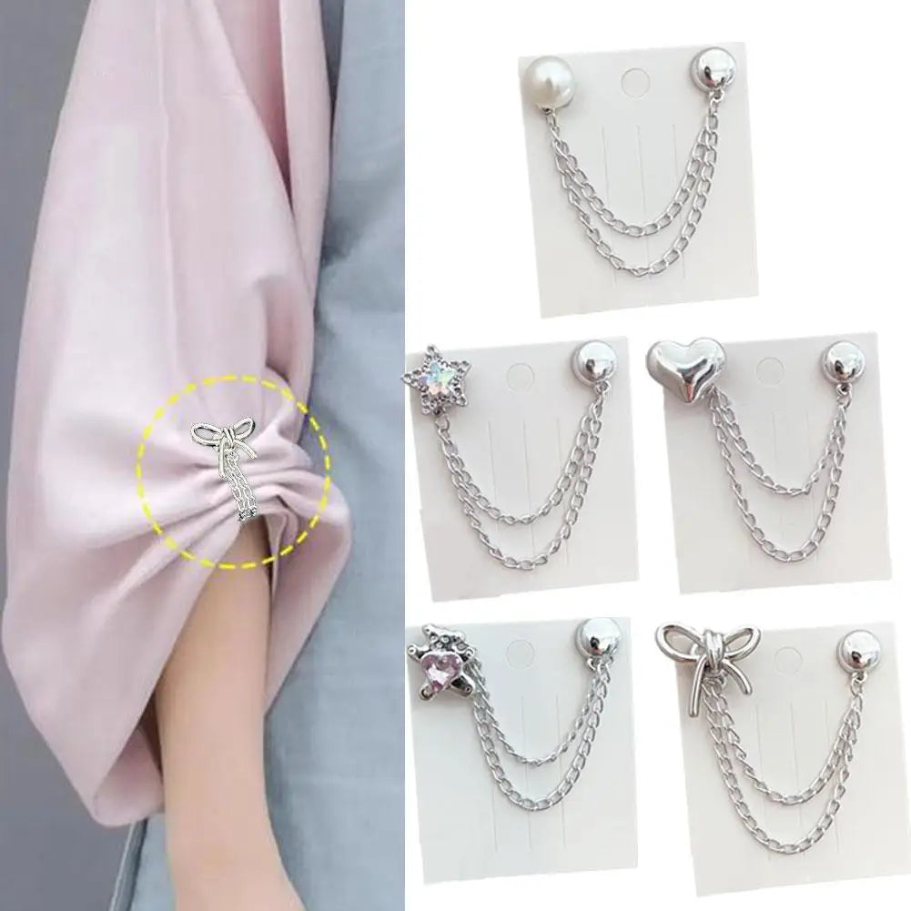 Magnetic Clothing Clips with Chain - Multi-Function Jean, Scarf & Trouser Cuff Fixing Pins