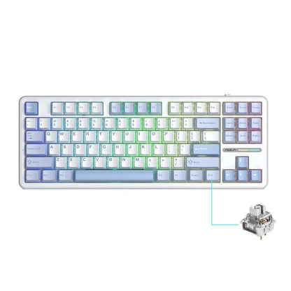 AULA F87 Pro 87-Key Mechanical Keyboard – Tri-Mode 2.4G/USB/Bluetooth, RGB, PBT Keycaps, Gasket Mount, 5-Layer Silencing, Full Key No Impact