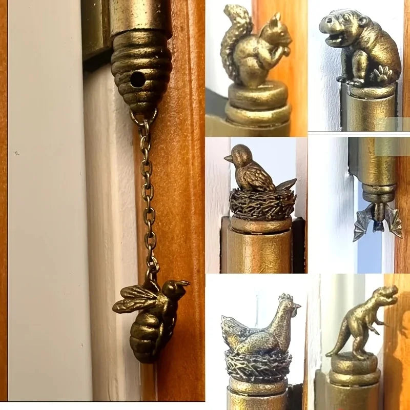 Bronze Animal Design Door Hinges & Magnetic Cabinet Decorations – Festival Home & Office Decorative Statues
