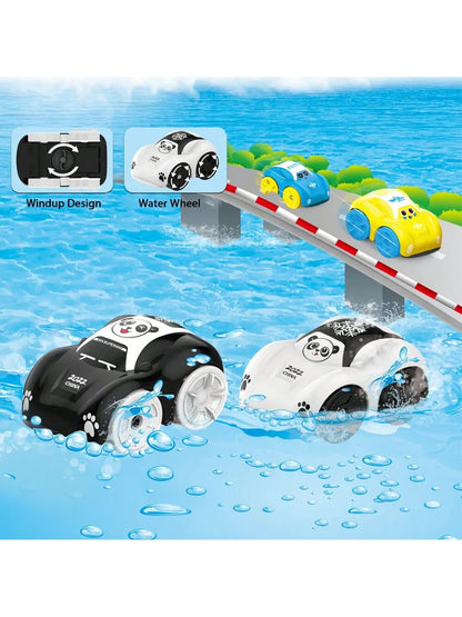 Kids Bath Water Toys - Cartoon Clockwork Amphibious Car Floating Baby Bath Toy Gift