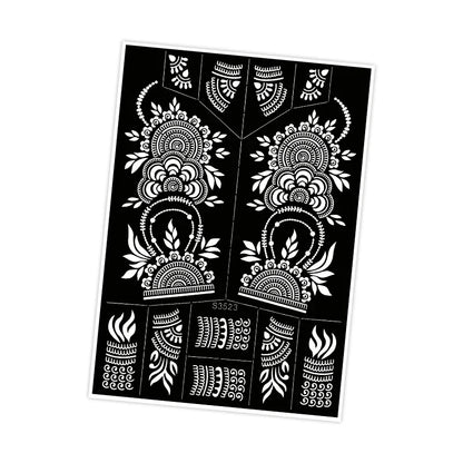 Reusable Henna Stencil Templates for Hand & Body – Floral Tattoo Stencils for Women, Weddings & Festivals Body Art Makeup Tools