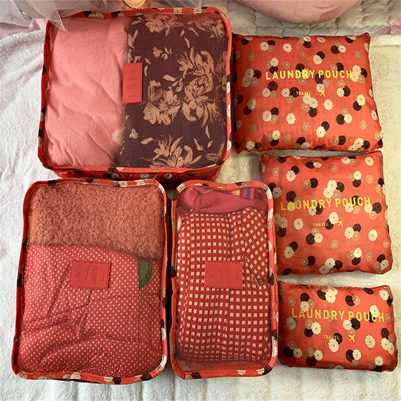 6PCS Travel Storage Bag Set – Clothes Organizer, Wardrobe Pouches & Packing Cubes for Suitcases