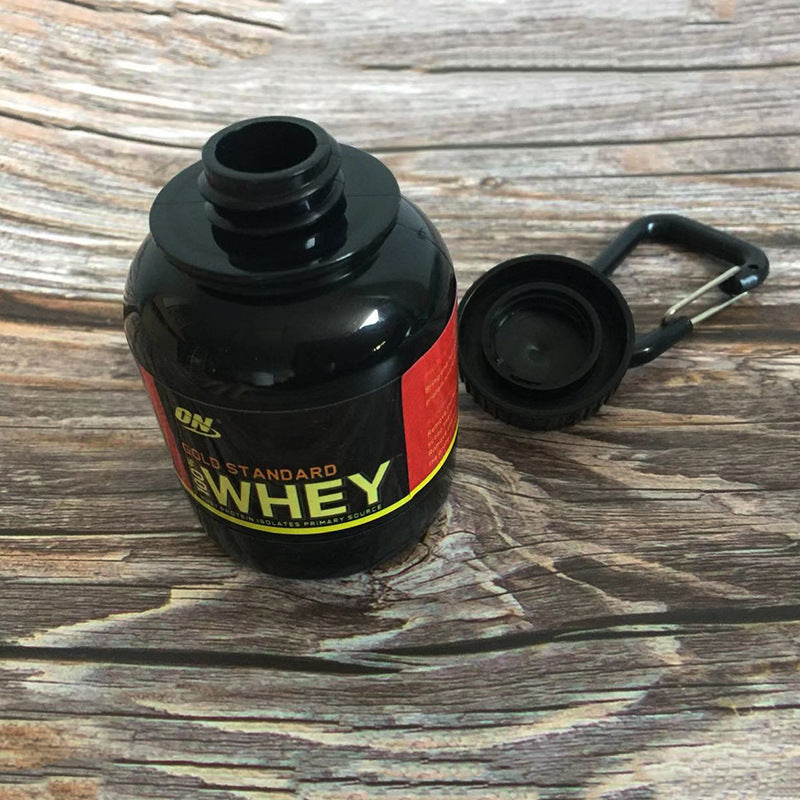 100ML Mini Portable Protein Container - Outdoor Sport Powder Bottle with Whey Keychain, Health Funnel & Medicine Box