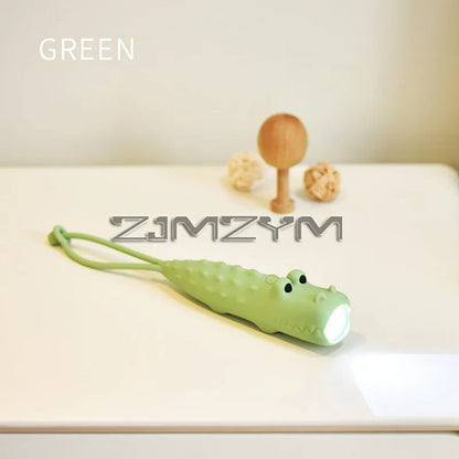 USB Rechargeable Animal LED Flashlight – Cute Soft Silicone Shark, Crocodile, Lion & Dog Portable Cartoon Lamp