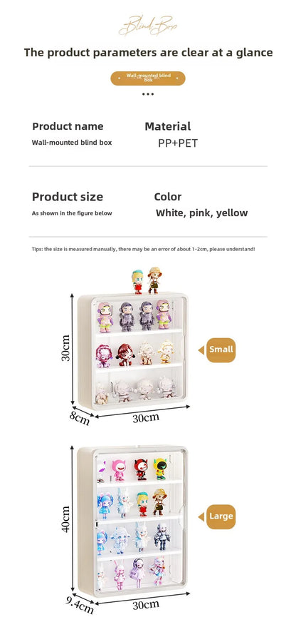 Wall-Mounted Doll Blind Box Storage Rack – Magnetic Suction Figurine Display Cabinet, Dustproof Handheld Box for Collectibles