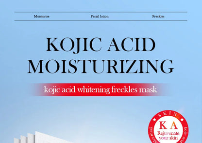 10pcs SADOER Kojic Acid Facial Sheet Masks — Moisturizing, Brightening & Hydrating Skincare