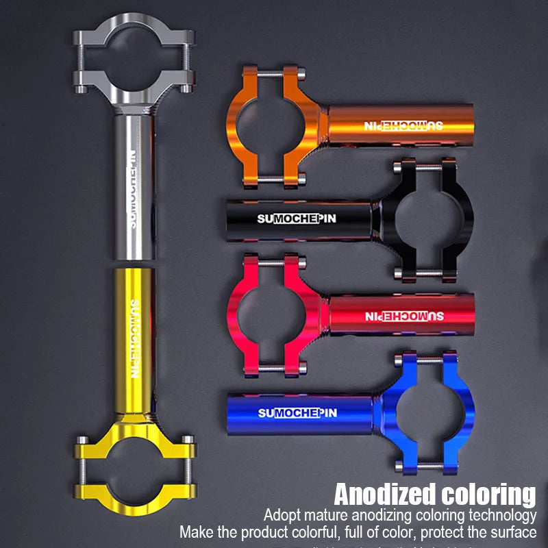Motorcycle Handlebar Spotlight Bracket – Aluminum Alloy Extension for Rearview Mirror & Seat Retrofit Accessories