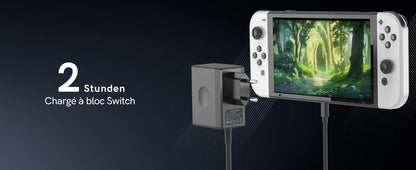 45W AC Adapter Charger for Nintendo Switch – Fast Charging for Switch Lite, Dock & Pro Controller