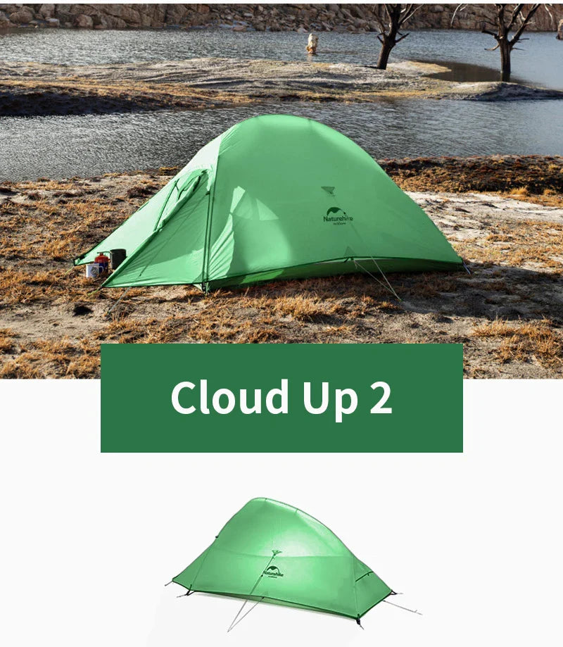 Naturehike Cloud Up 2-Person Camping Tent – Waterproof, Ultralight, Easy Build Beach Tent for Hiking & Backpacking Outdoors