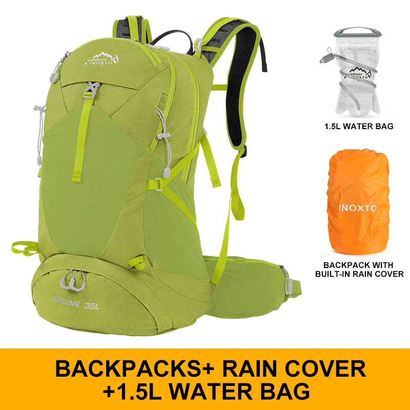 35L Mountaineering Backpack - Waterproof Outdoor Sports Bag for Men & Women, Camping & Hiking Rain Gear