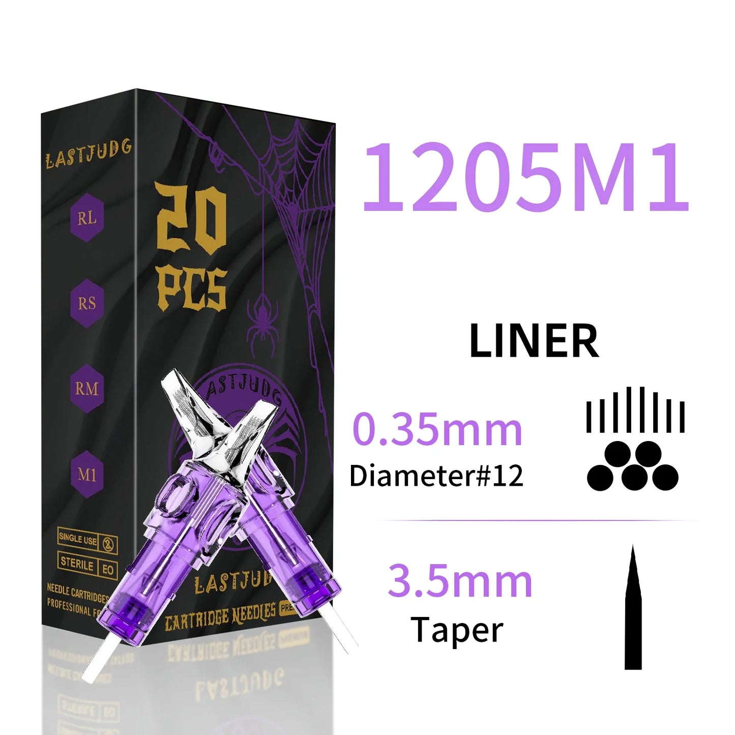 LASTJUDG 20PCS Disposable Tattoo Cartridge Needles – RL RS M1 RM for Permanent Makeup & Tattoo Pen