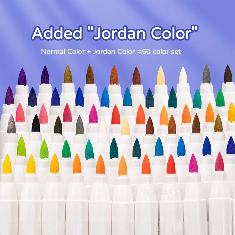 18/60-Color Acrylic Paint Pens – Brush Marker Set for Rock Painting, Glass, Ceramic, Fabric & DIY Art Supplies