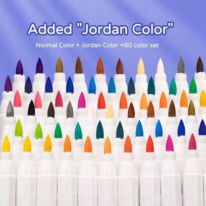 18/60-Color Acrylic Paint Pens – Brush Marker Set for Rock Painting, Glass, Ceramic, Fabric & DIY Art Supplies
