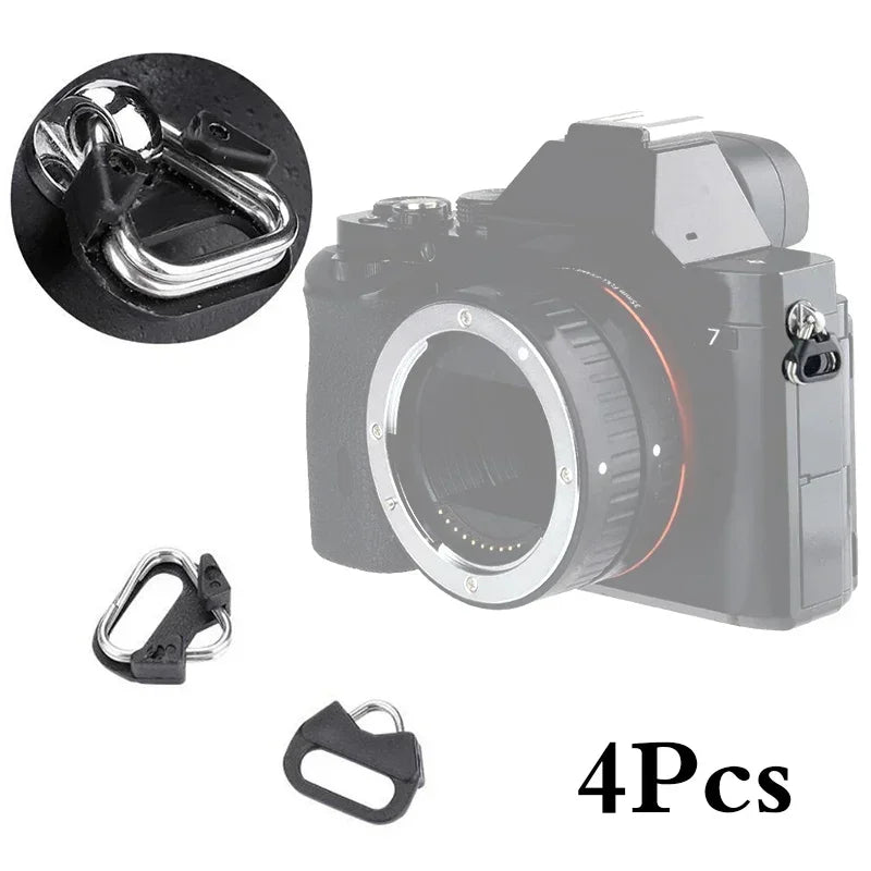 4PCS Camera Strap Belt Hooks - Triangle Split Ring Buckle Replacements for Fujifilm, Olympus & Pentax Cameras
