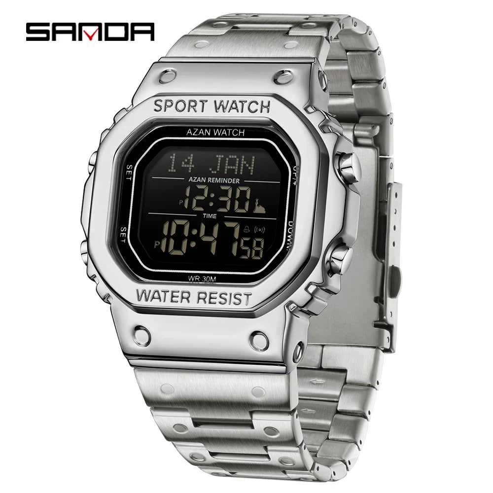 SANDA 2172/2173 Men’s Digital Watch - Multifunction Waterproof LED Electronic Wristwatch