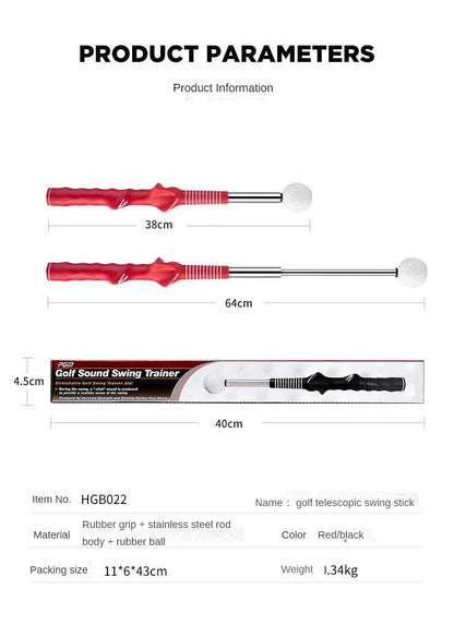 PGM Golf Retractable Swing Practice Stick – Indoor Golf Sound Assistant for Practitioners, Model HGB022