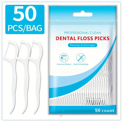 50/150/300PCS Mint & Original Dental Floss Picks – Interdental Cleaning Tools in Two Styles