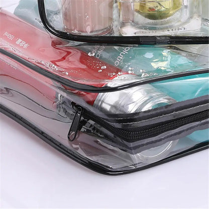 Women's Waterproof Transparent Zipper Cosmetic Bag – Toiletry Storage Pouch & Makeup Case