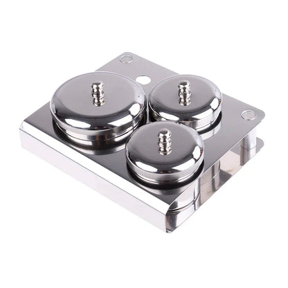 3-Piece Stainless Steel Dappen Dish Set – Manicure Nail Art Powder & Liquid Container Organizer Tray