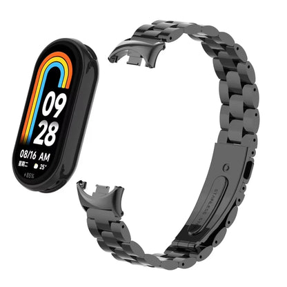 Metal Watch Strap for Xiaomi Mi Band 9/8 — Stainless Steel Smart Band Wristband with Folding Clasp